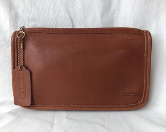 ※値下げVintage Coach Chunky Case MINT COACH VINTAGE BLK LEATHER CHUNKY CASE TRAVEL COSMETIC MAKE UP