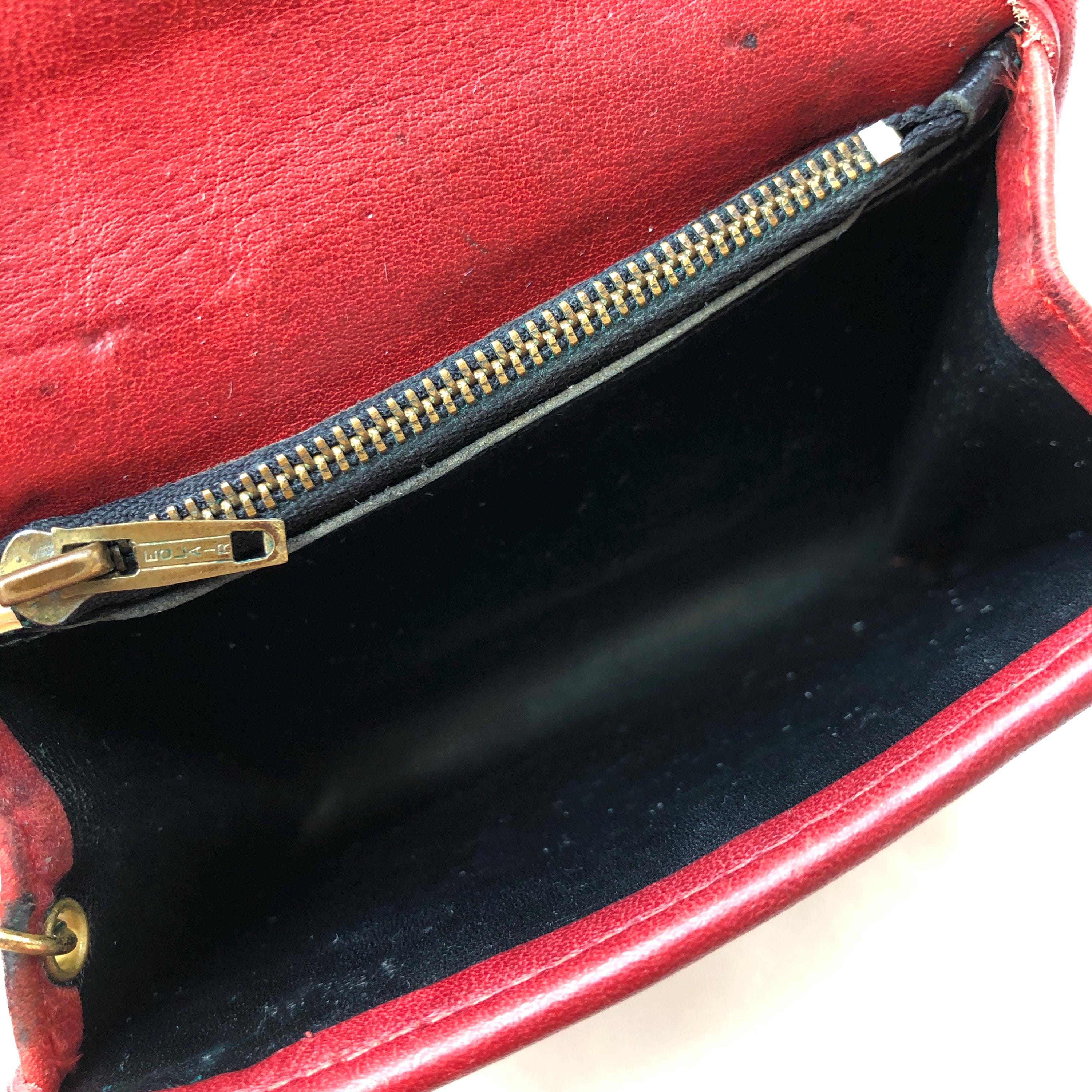 Vintage Coach 7219 Red Leather Multi Function Purse Mini Wallet