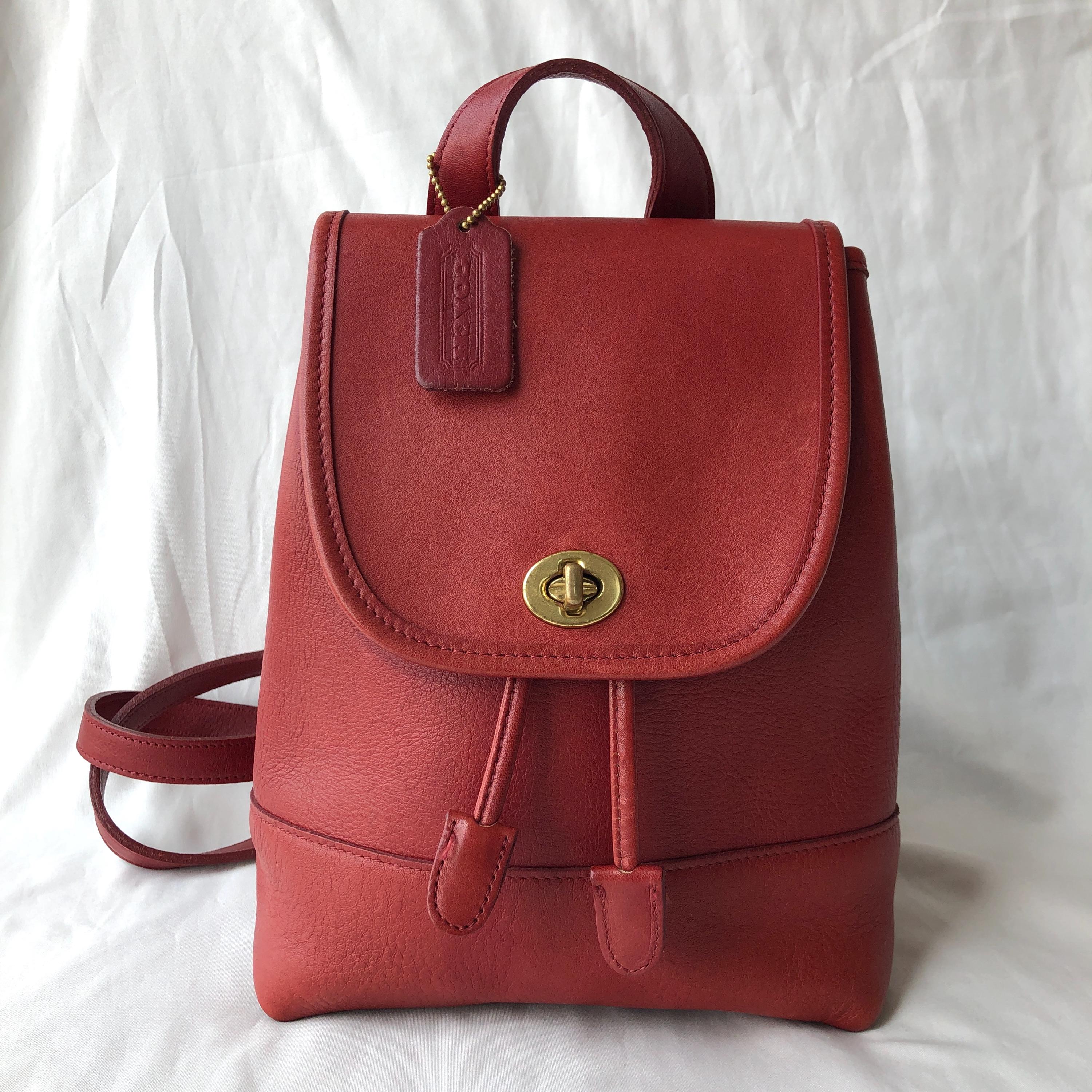 Coach red  and Brown Backpack Coach Signature Canvas Backpack Coach Backpack Red And Brown  main image 2