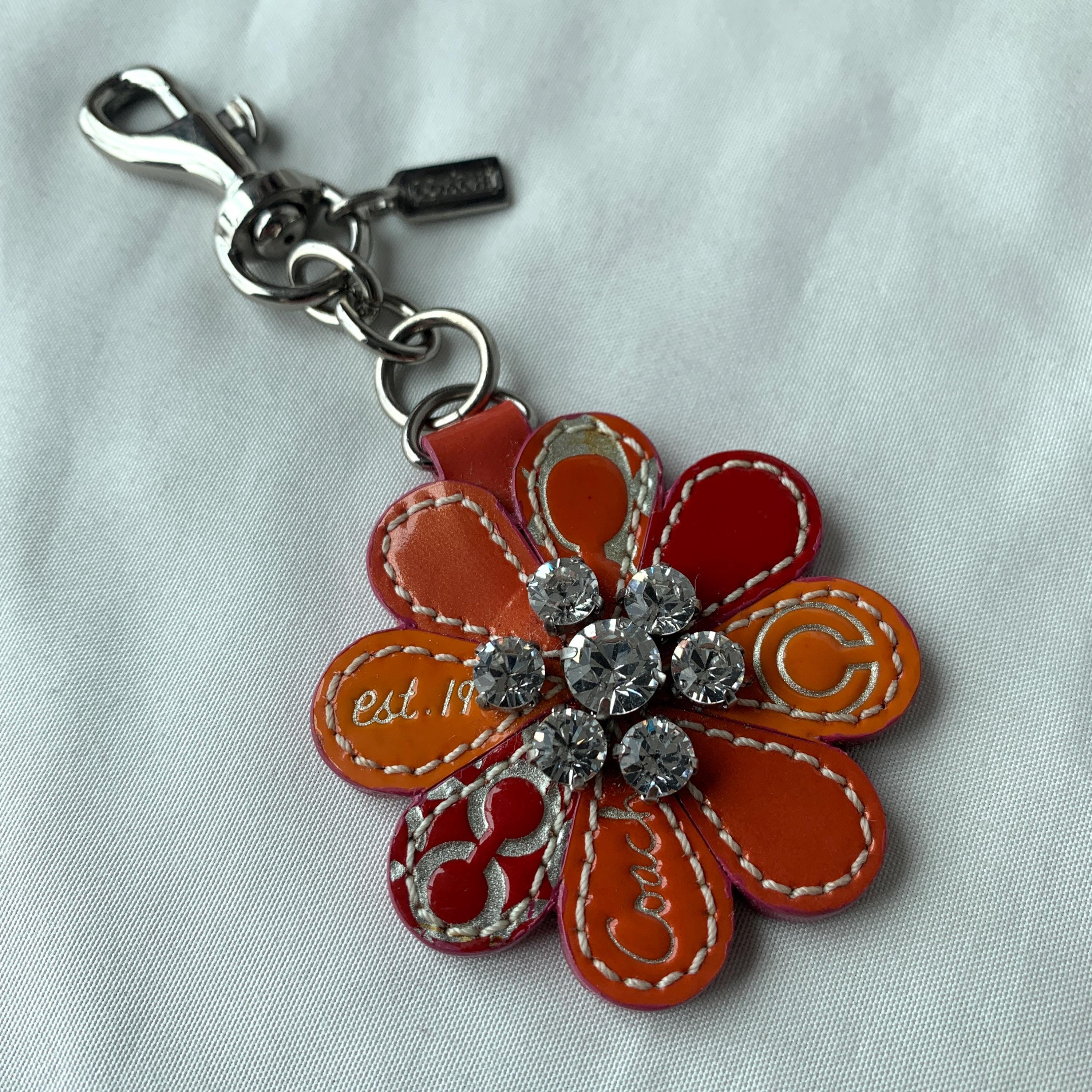 小物 COACH Y2K Colorful Floral Keychain Vintage Coach Y2K Leather Flower Keychain Bag Charm - Etsy Canada