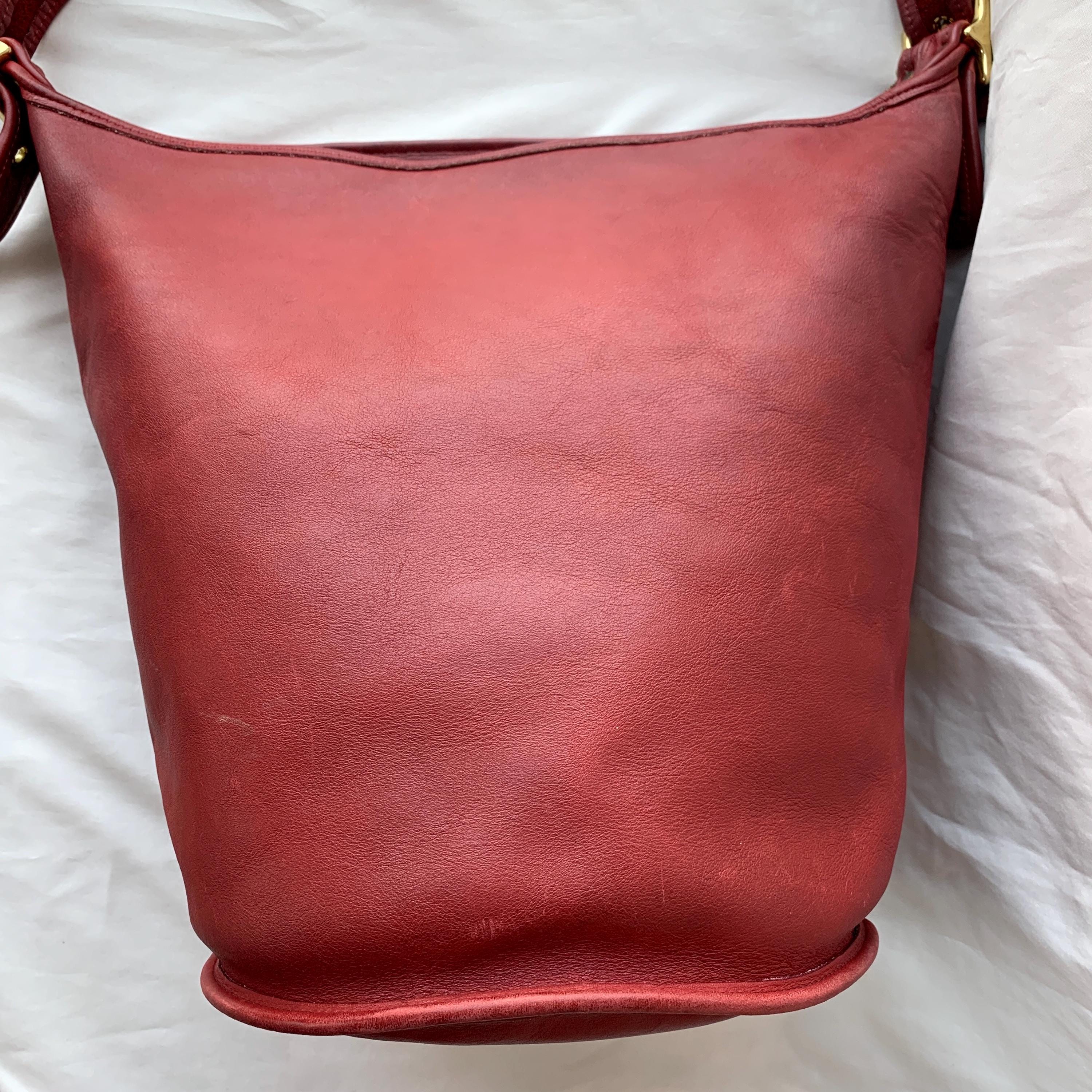 Vintage Coach Duffle Sac 9085 Red Leather Bag Made in USA 1996 - Etsy