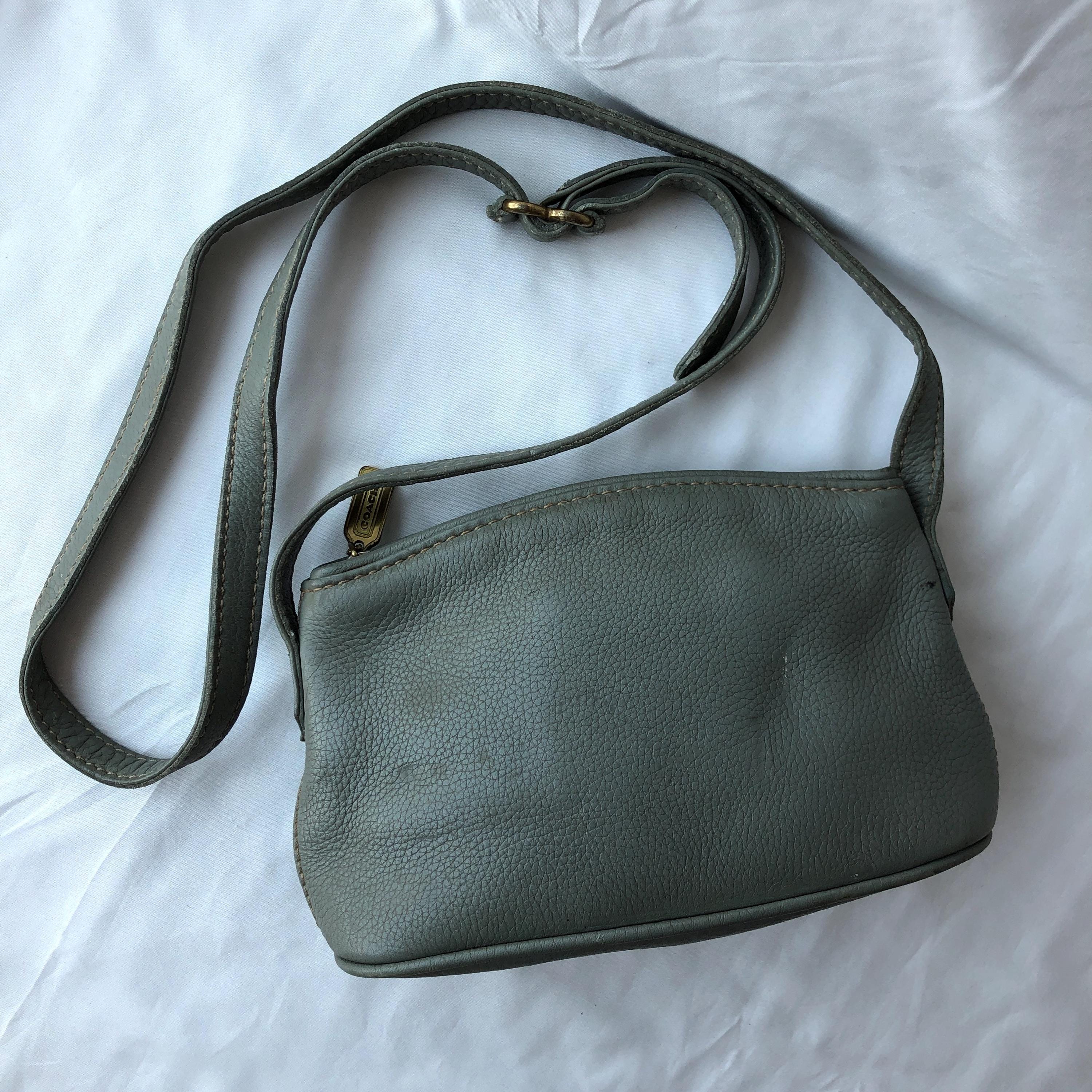 Vintage Coach 4918 Green Sonoma Nubuck Leather Small Crossbody Bag 