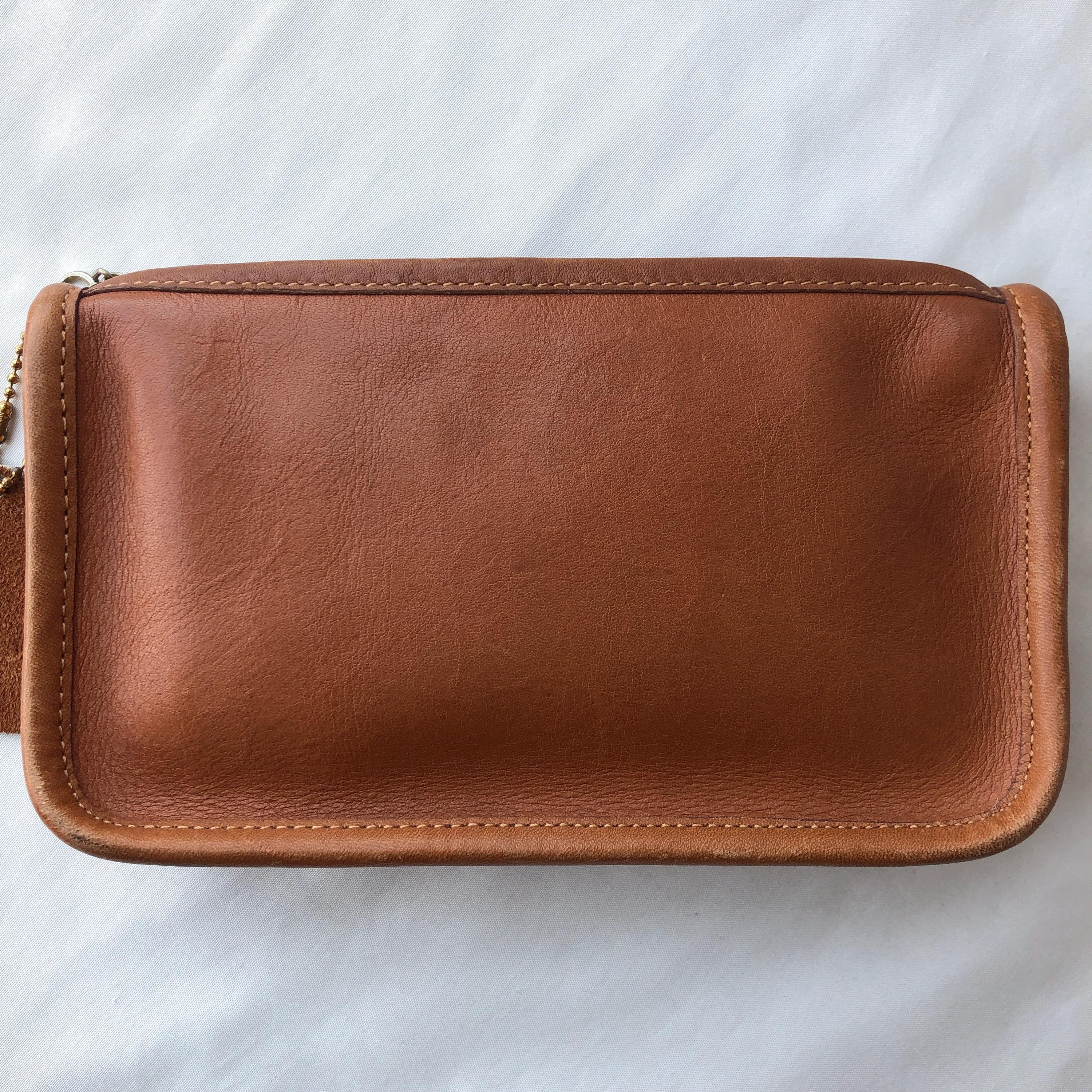 Vintage Coach Chunky Case 7165 British Tan Brown Leather Bag