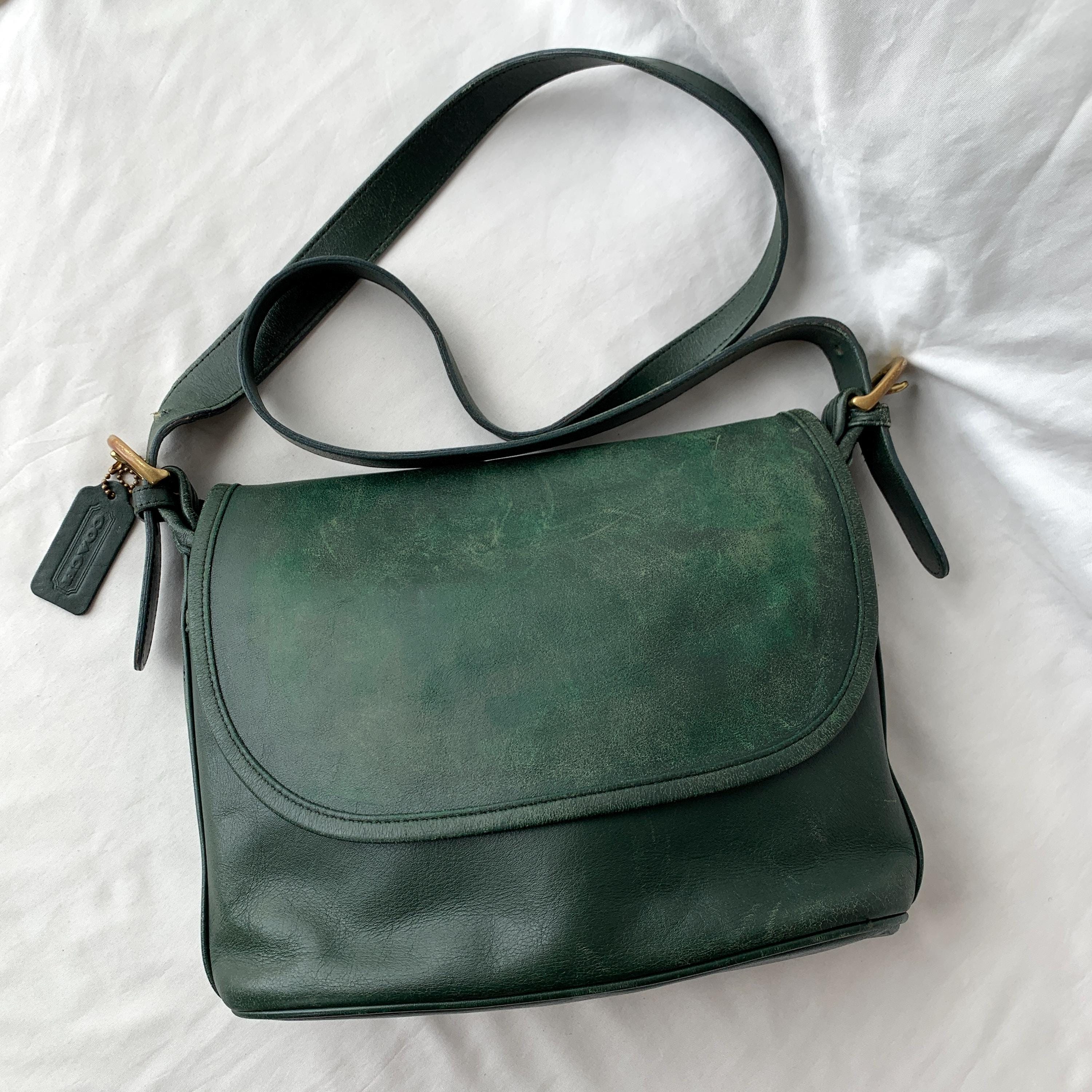 Vintage Coach Handbag Bottle Green - Etsy