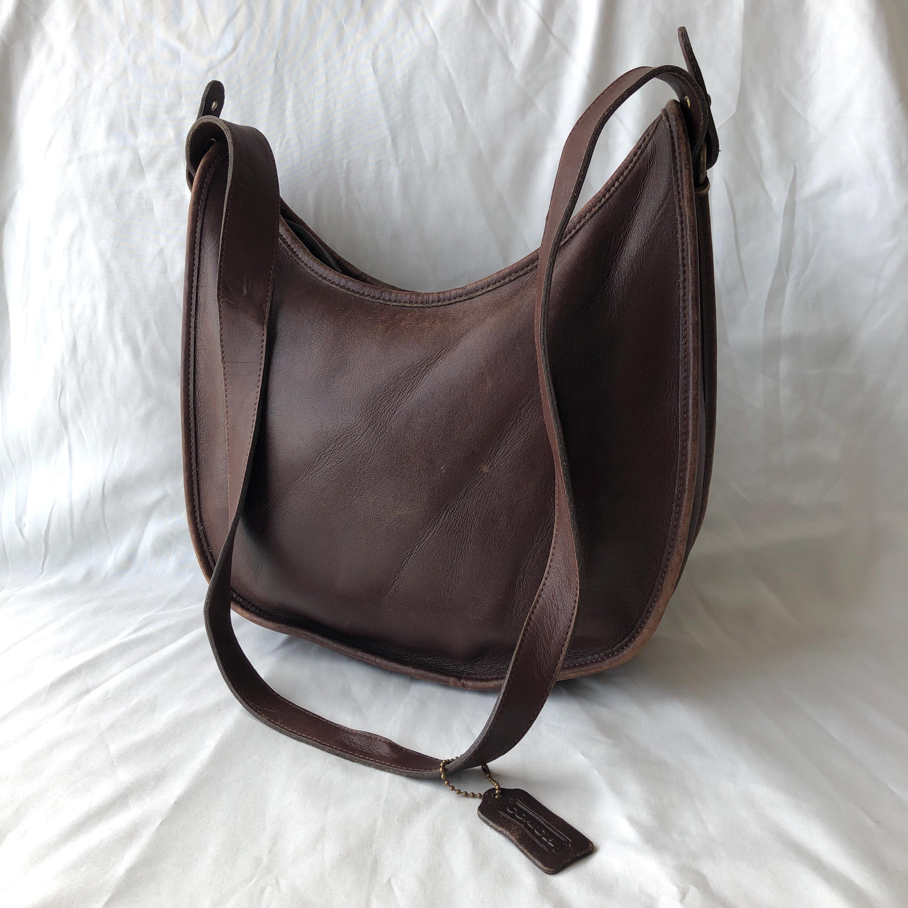 coach 9920 ショルダーバッグ Vintage Coach 9920 Becket Zip Mahogany Brown Leather Shoulder Bag