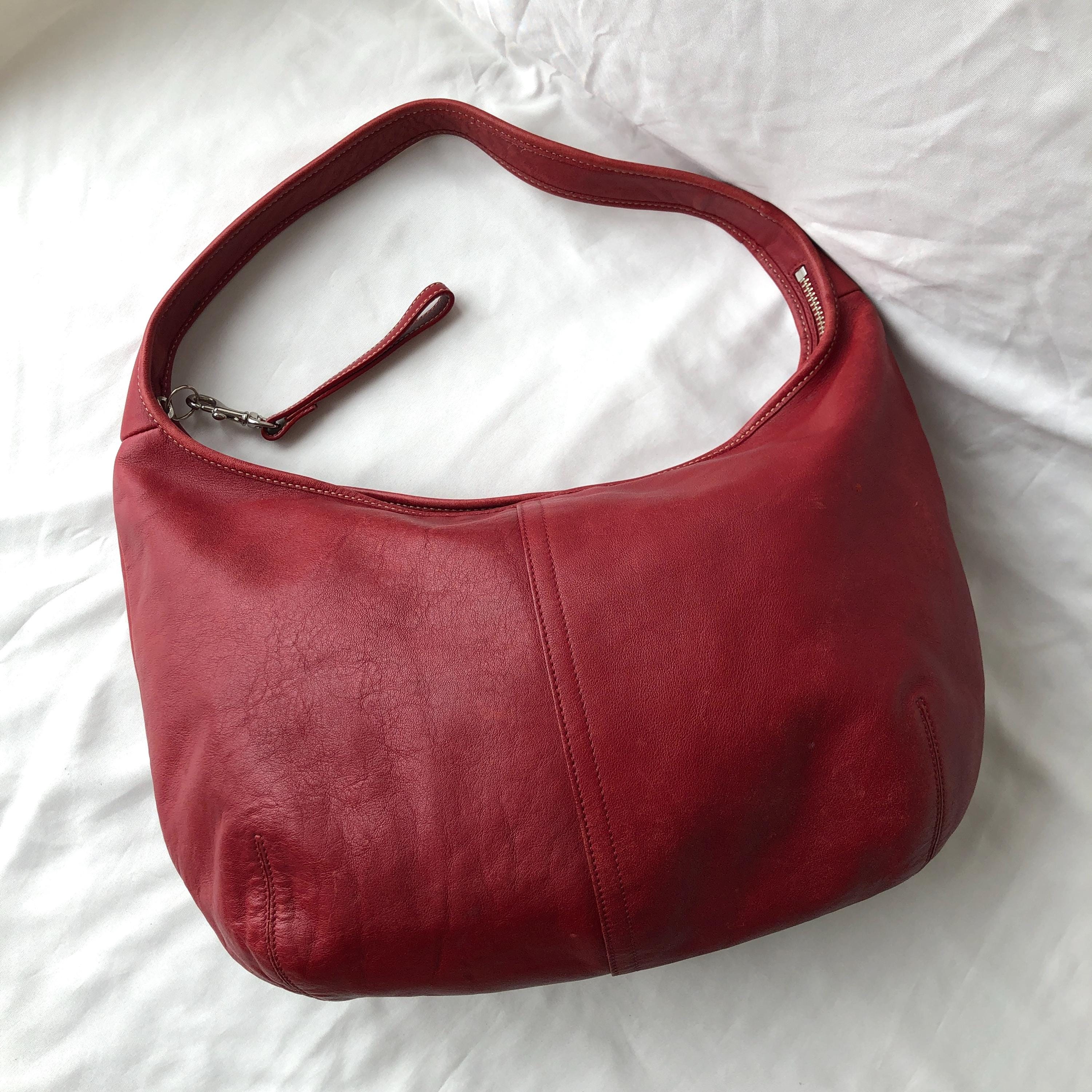 Vintage Coach Ergo 9221 Red Leather Shoulder Hobo Bag From 2003 