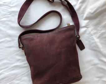 Vintage Coach Small Bucket Nubuc Bag 4933 Elderberry Leather