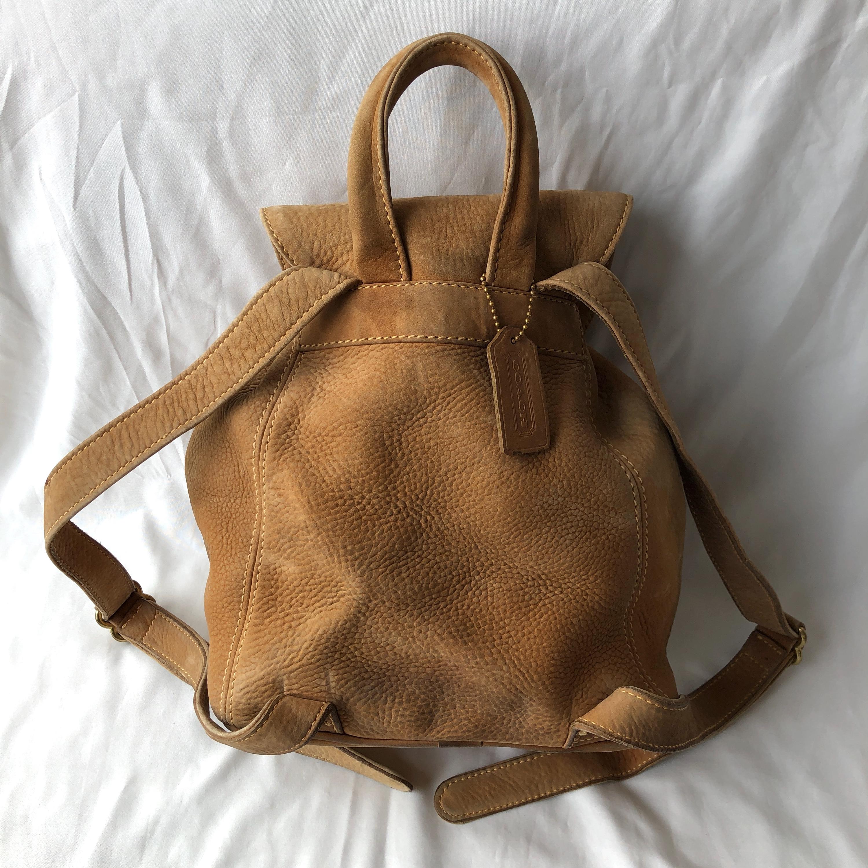 バッグ 1957 Vintage Coach Small Backpack Nubuc Vintage Coach 4938 Small Backpack Nubuc Leather Chamois Bag