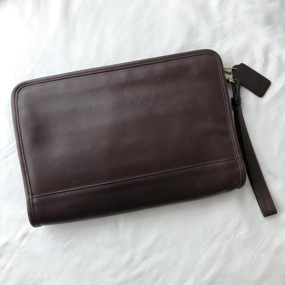 Vintage Coach 9833 International Clutch Mahogany Leather Bag Made
