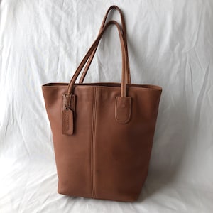 Vintage Coach 4068 Lunch Tote British Tan Brown Leather Bag Made In USA 1995