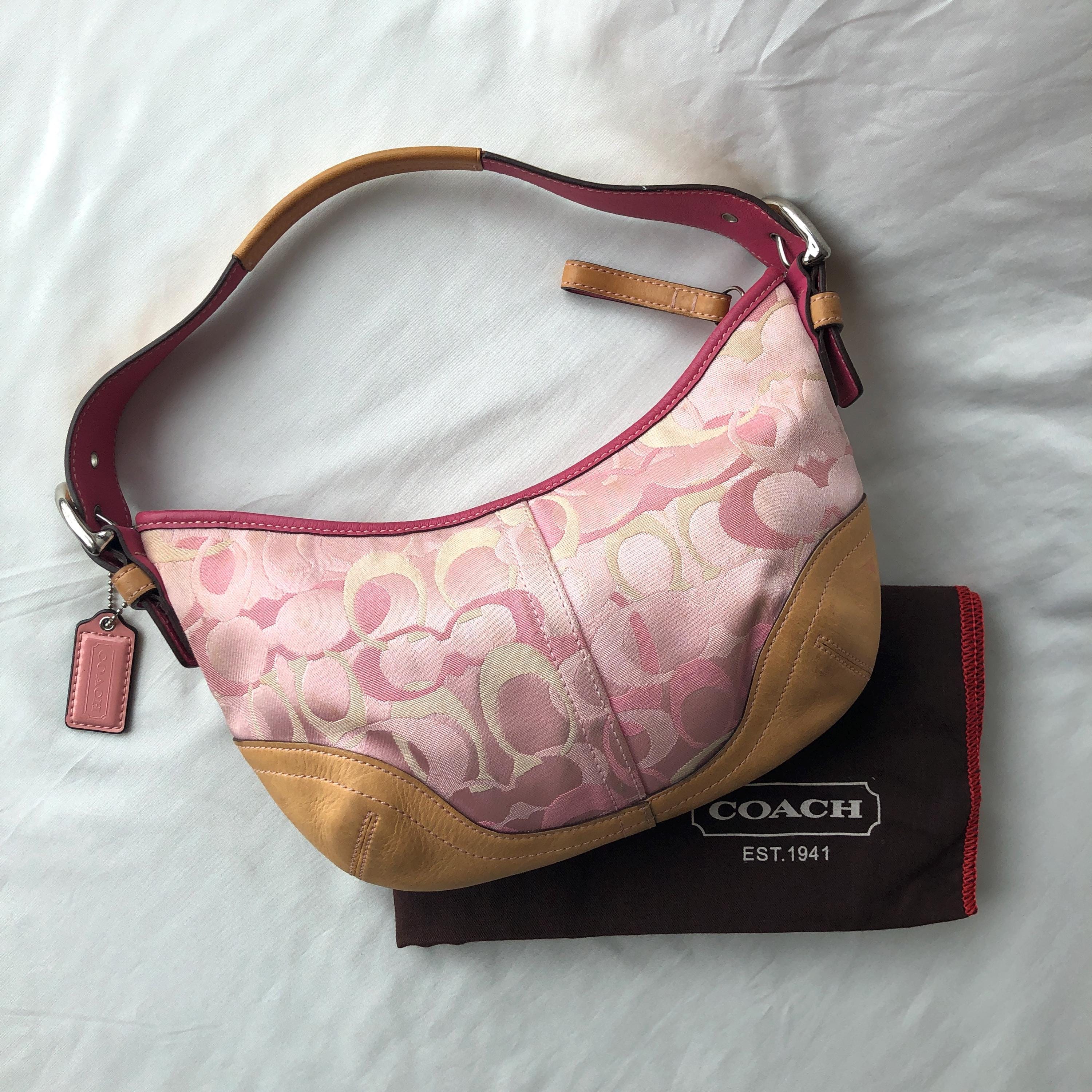 Coach Soho Signature Shoulder Bag Pink Coach Soho Shoulder Bag