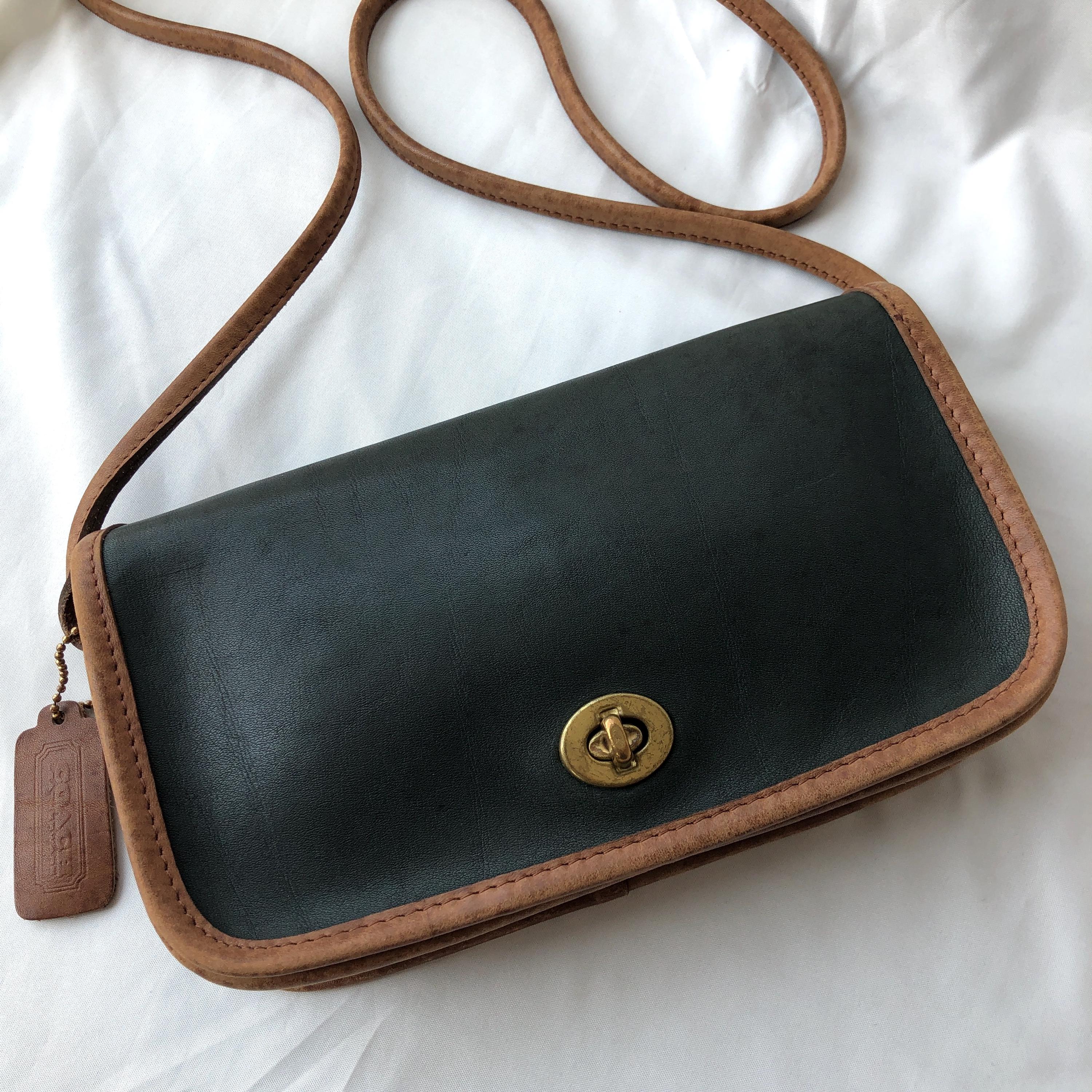 Vintage Coach Dinky Bag Spectator 6375 Forest Green & Tabac
