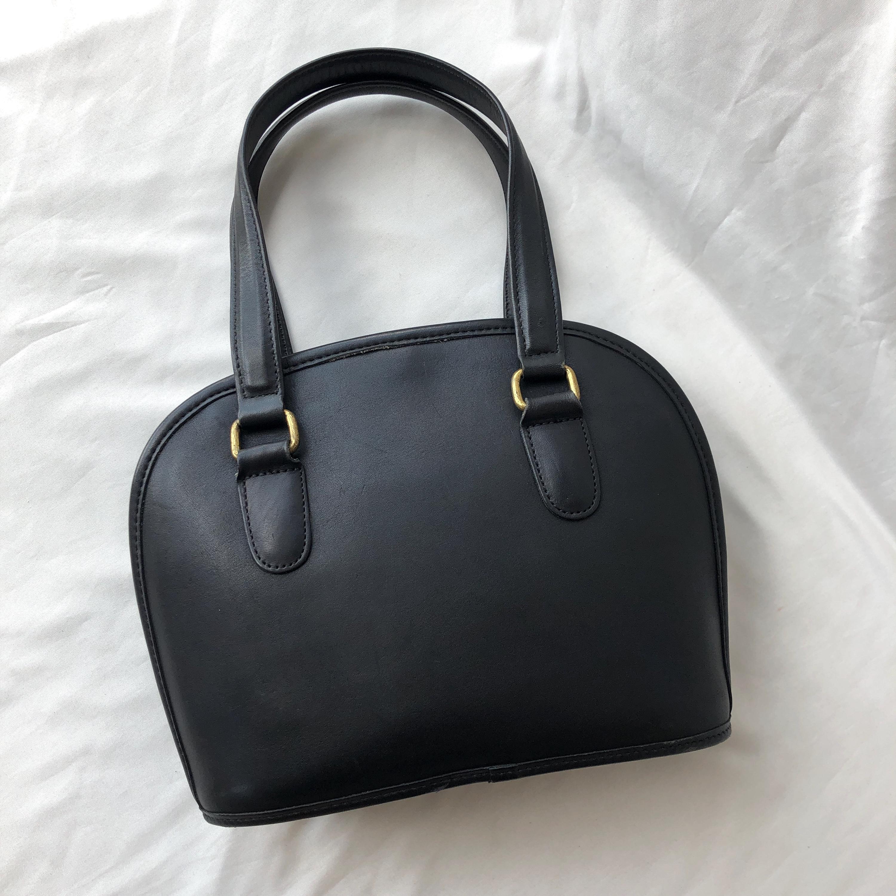 Vintage Coach Petite Pelham Zip 9959 Black Leather Bag Made in USA