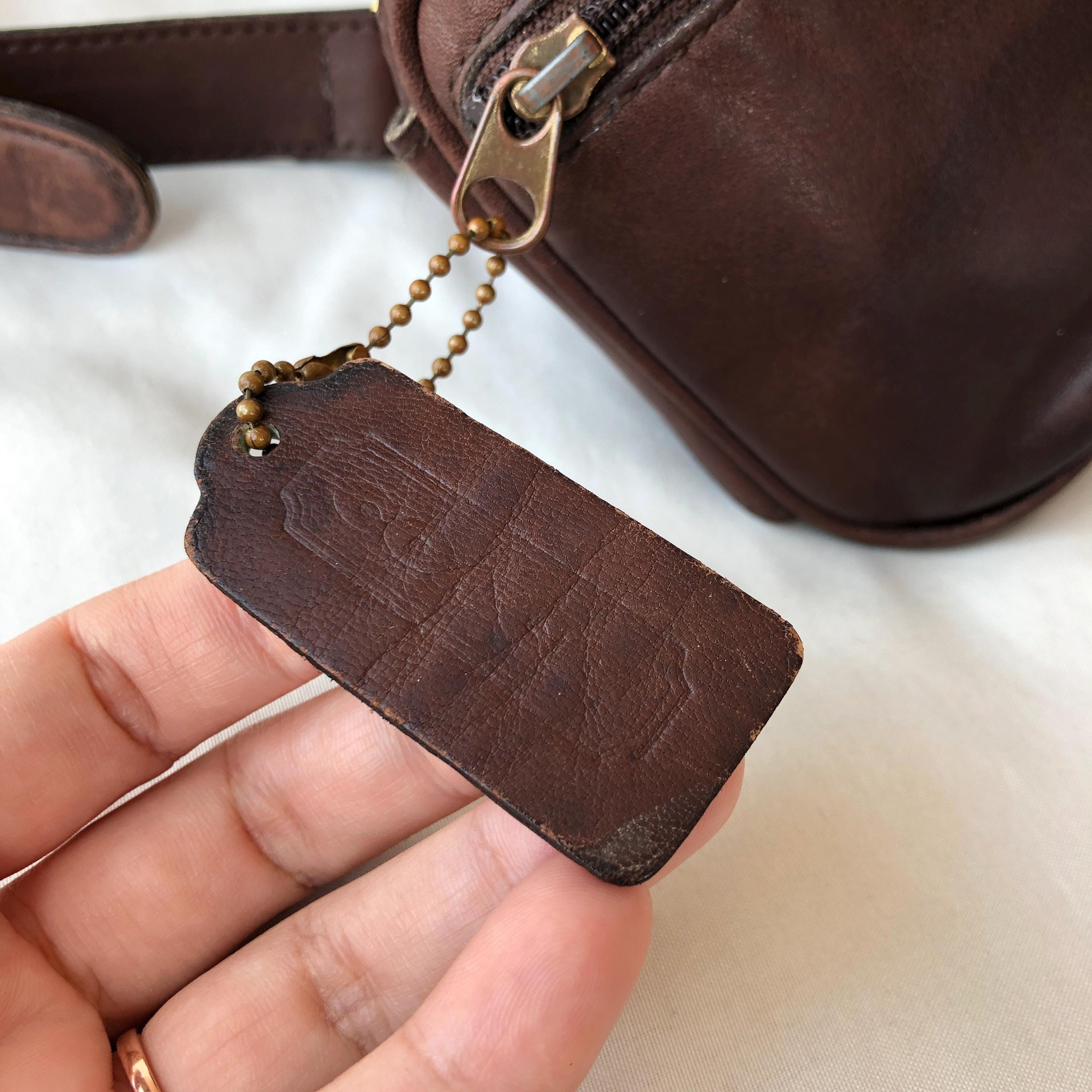 Vintage Coach Canteen Pouch 0515 Brown Leather Belt Bag Size XS-S