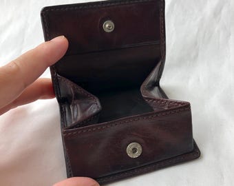 Vintage Coach mahonie bruin leren origami portemonnee portemonnee portemonnee met drukknoopvak