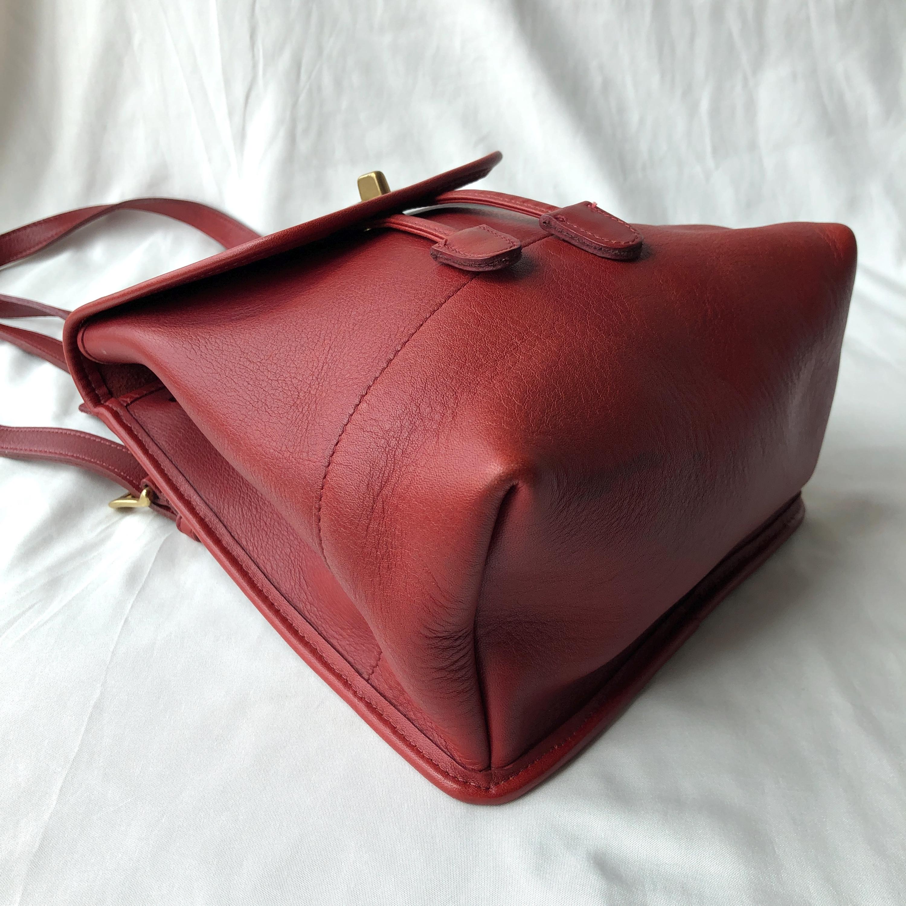 Vintage Coach Daypack 9960 Red Leather Small Backpack Bag Made in