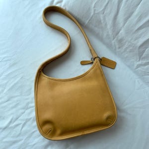 Vintage Coach Ergo Mini Zip 9020 Yellow Leather Bag Made in USA 