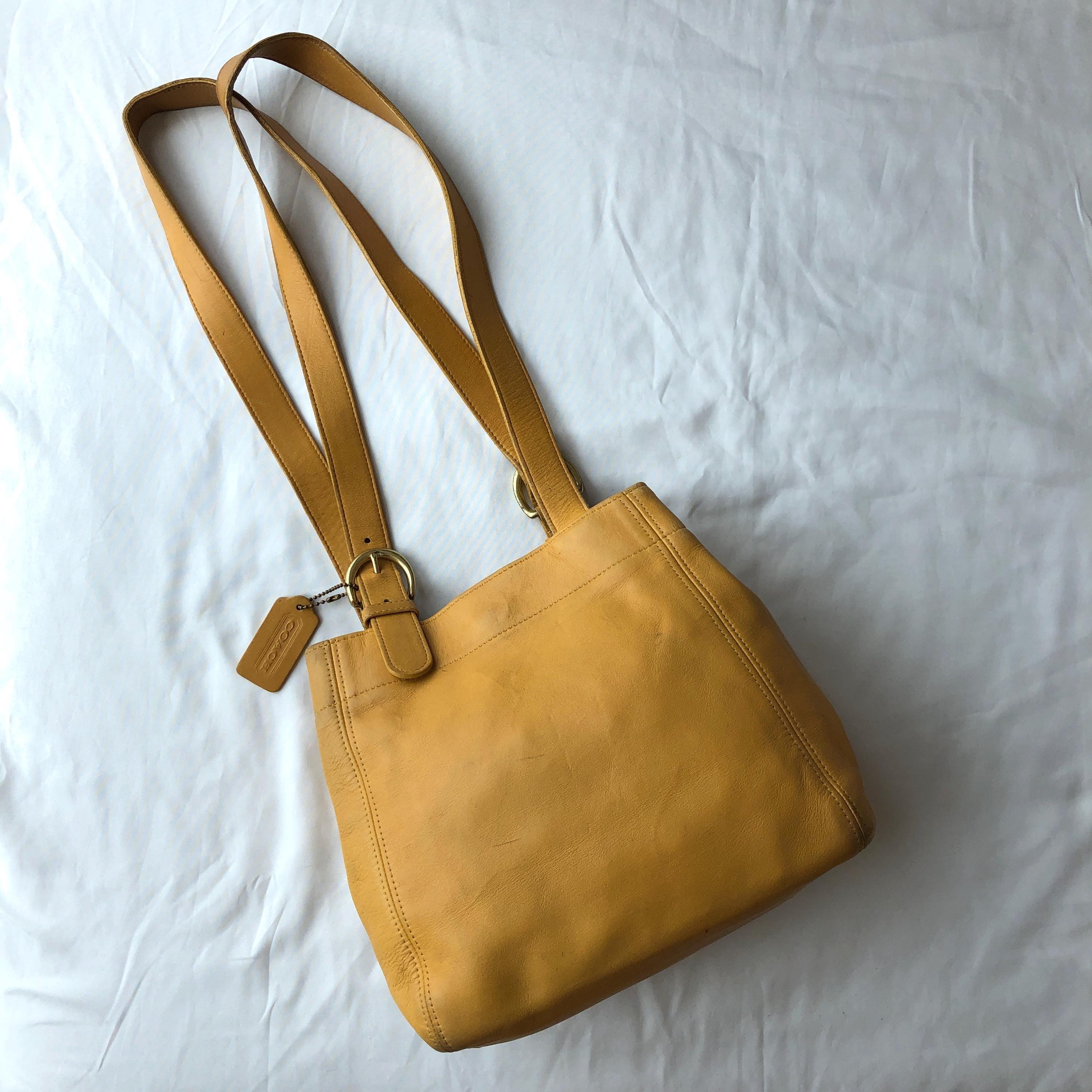 Vintage Coach Soho Buckle Bag 4157 Yellow Leather Tote Made
