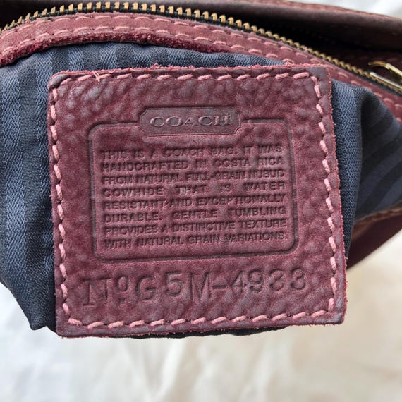 バッグ 1957 Vintage Coach Small Backpack Nubuc Vintage Coach Small Bucket Nubuc Bag 4933 Elderberry Leather