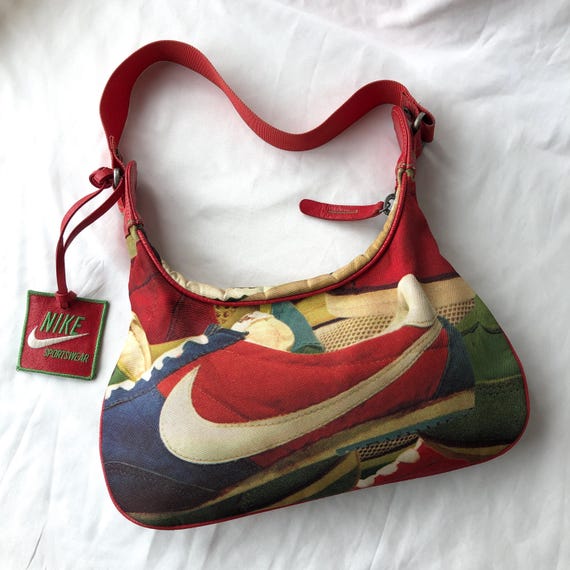 Vintage Nike Cortez Sling Shoulder Bag Red Strap Multicolor
