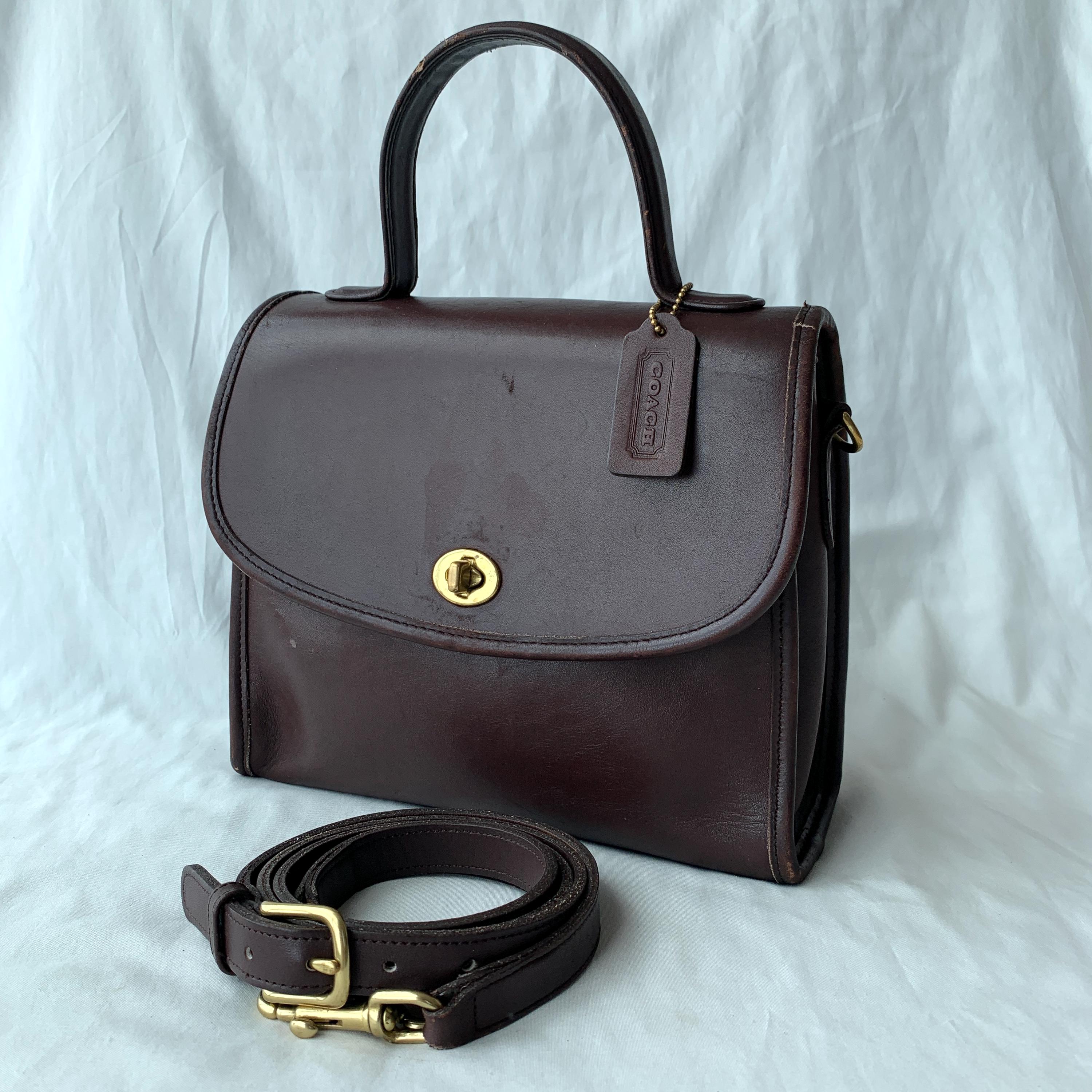 Vintage Coach Manor Bag 9977 Mahogany Leather Made in USA 1995 - Etsy