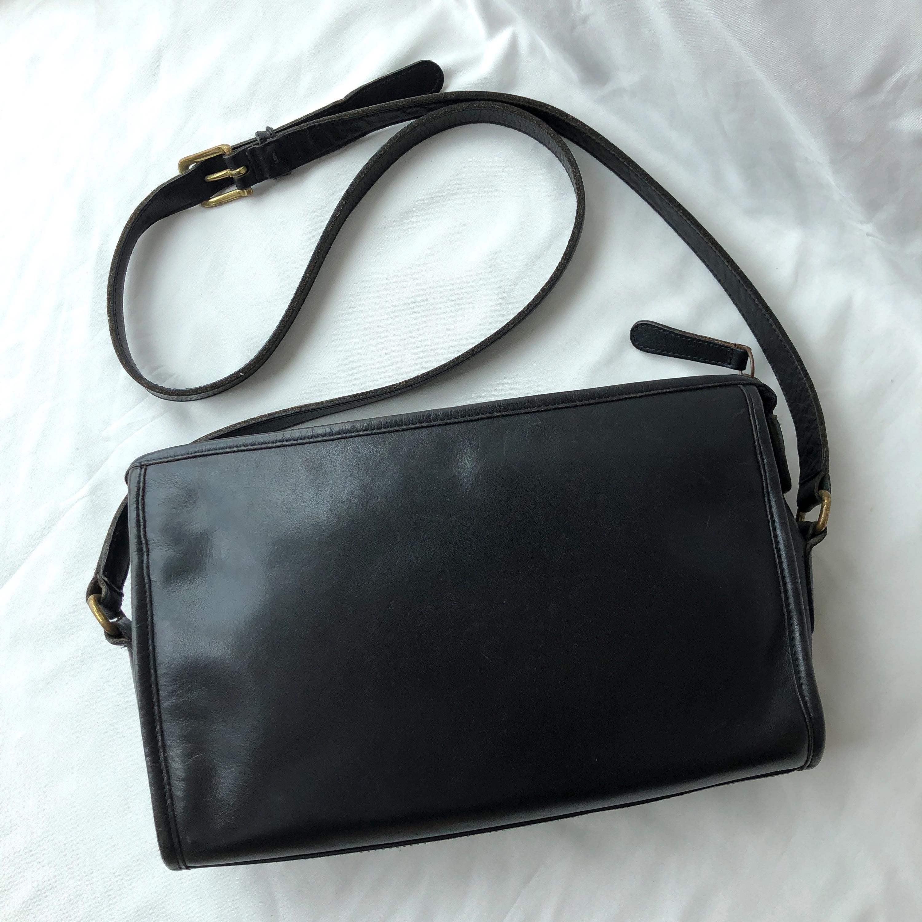 バッグ Vintage Coach Leather Zip Porch Black Vintage Coach Taylor Zip 9944 Black Leather Shoulder Bag
