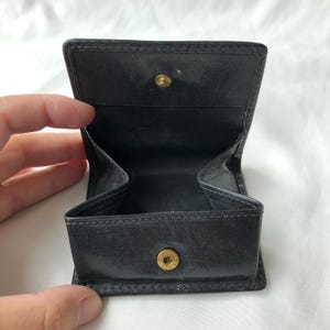 vintage Coach origami portefeuille en cuir noir porte-monnaie étui à poche