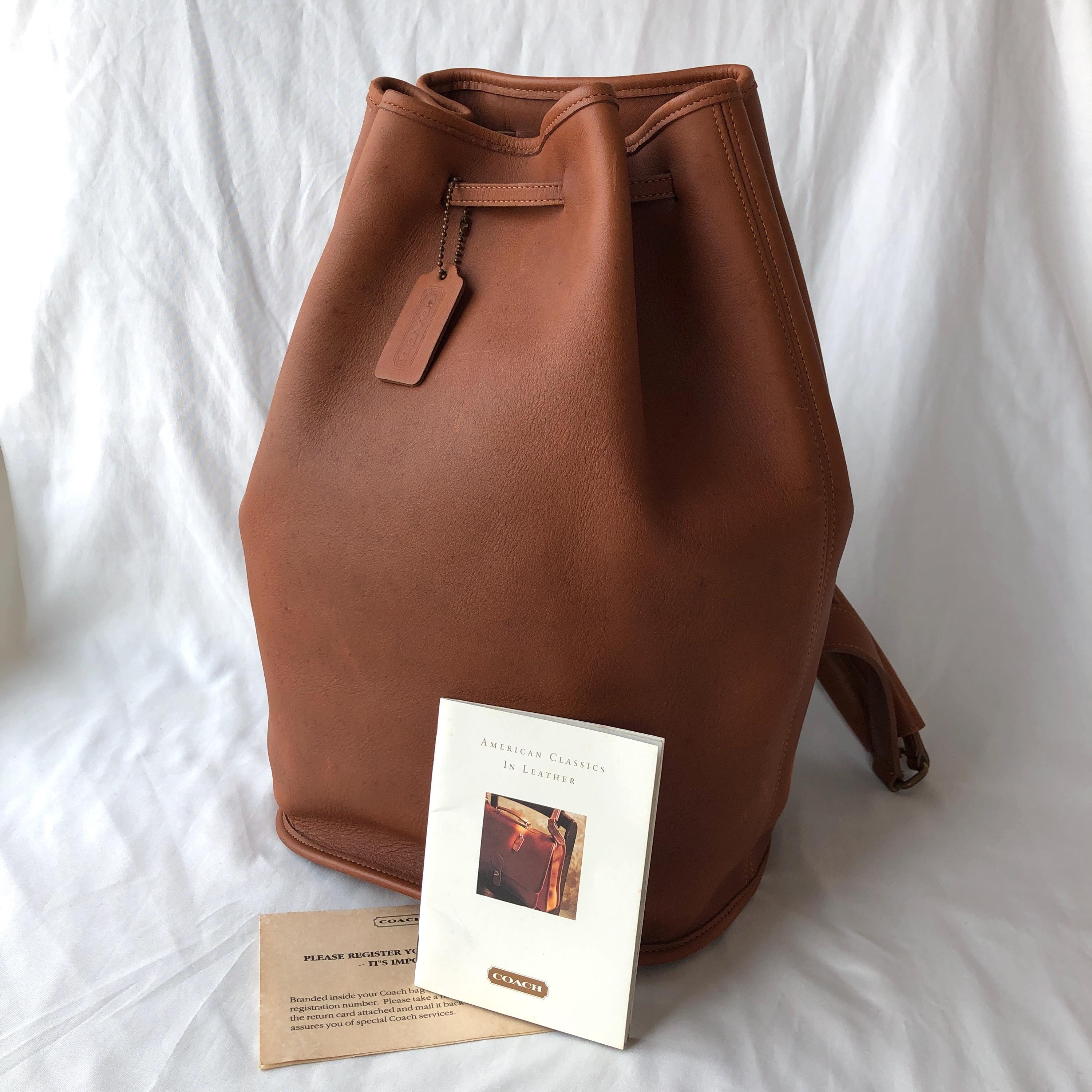 バッグ Vintage Coach The Sling British Tan 9929 Vintage Coach the Sling 9929 British Tan Brown Leather Bag Made in