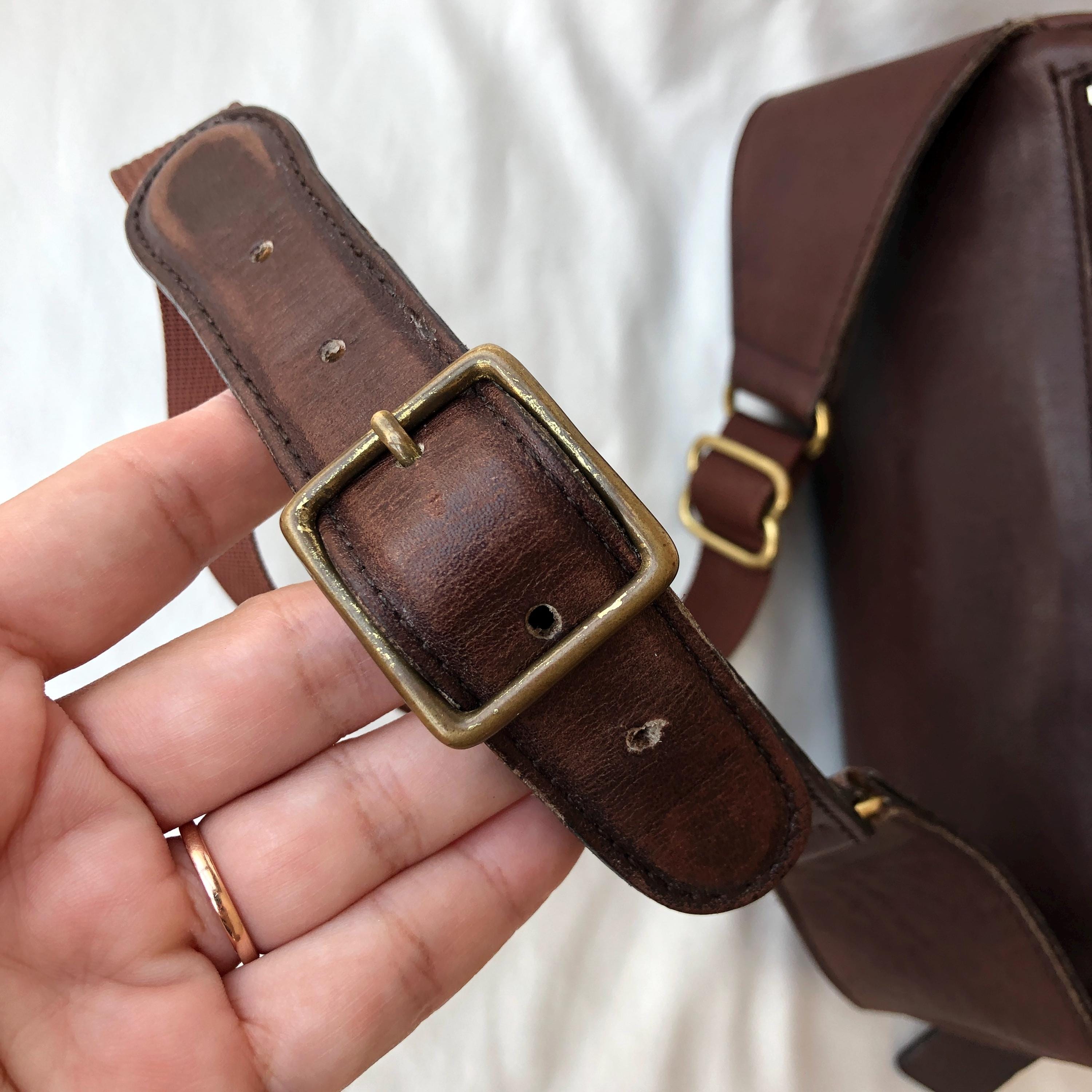 Vintage Coach Canteen Pouch 0515 Brown Leather Belt Bag Size XS-S