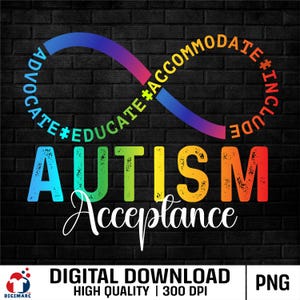Autism Awareness Png, Autism Mama PNG, Retro Autism PNG, Infinity Symbol, Autism Acceptance, Special Education, Autism Advocate And Include