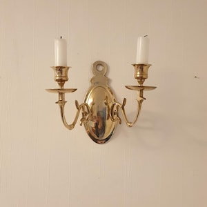 Brass sconce candleholder wall light swedish vintage scandinavian design candlestick wall decor