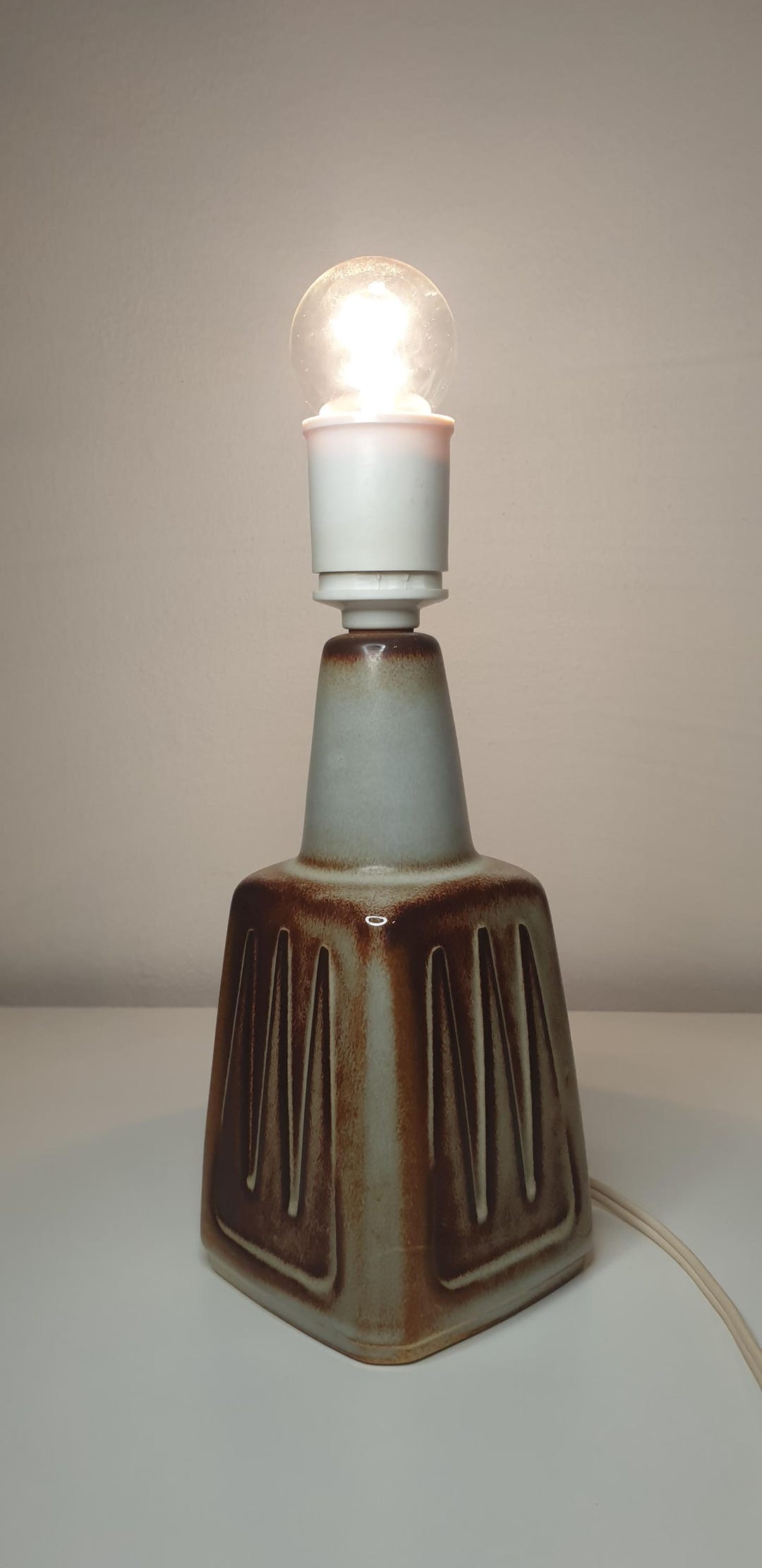 Wikholm Rome Lamp Soholm Ceramic Table Lamp 60s Söholm Bedside Lamp Danish Design Einar ...