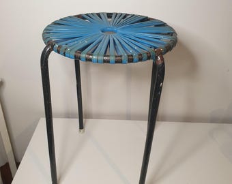 Vintage industrial style stools with plastic band seats