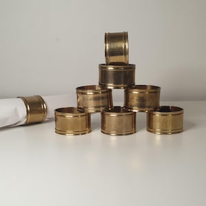 Vintage schwedische Messing Serviettenhalter 8er Set Serviettenringe Tischdekoration