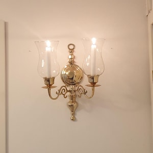 Brass sconce candleholder wall light swedish vintage scandinavian design candlestick wall decor
