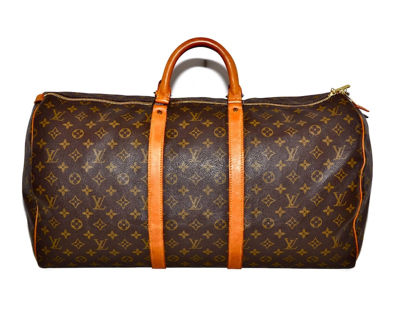 LOUIS VUITTON Keepall 55 Duffel Bag Large Size LV Monogram Etsy