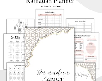 Ramadan Planner | Muslim Planner Digital | Quran Tracker | Salat Tracker | Fasting Tracker | Daily & Weekly Ramadan Printables