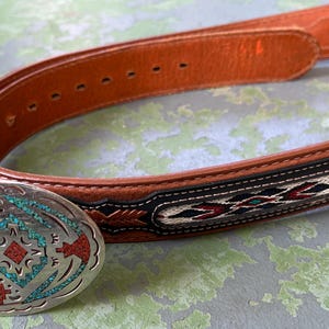 Belt Buckle Turquoise and Coral - Etsy display picture 2