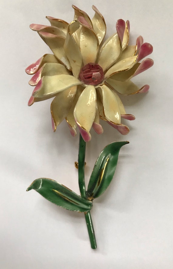 d271 Vintage Sterling Silver Three Petal Flower Unisex Brooch Pin Sandor 925