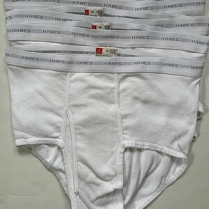 3 Paia Di Slip Intimo Uomo Hanes Bianco Cotone Taglia 36 Vintage 2000 - Nuovi Con Etichette - Foto 5