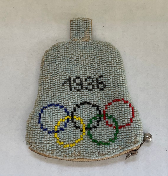 Rare Vintage 1936 Olympics Beaded Coin Purse Berl… - image 2