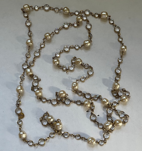 Rare Vintage 1981 CHANEL Gripoix Crystal Faux Baro