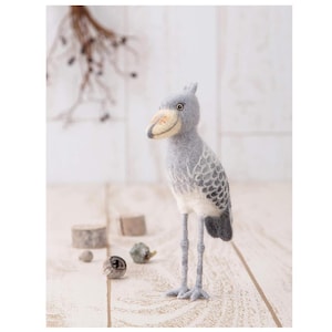 Japanese Hamanaka Needle Felting Kit – Shoebill Stork Bird | Advanced Wool Felt Animal DIY | Handmade Gift from Japan