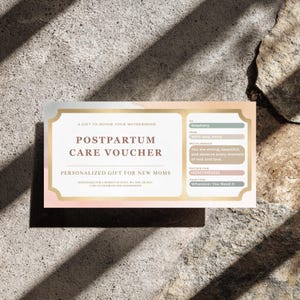 Voucher na spa dla nowej mamy, prezent na relaks po porodzie, kupon na samoopiekę dla nowej mamy, certyfikat do wydrukowania, baby shower, prezent na ostatnią chwilę
