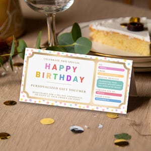 Printable Birthday Voucher Template, Editable Gift Ticket for Him Her, Spa Day Trip Concert Money Voucher, Last Minute Idea