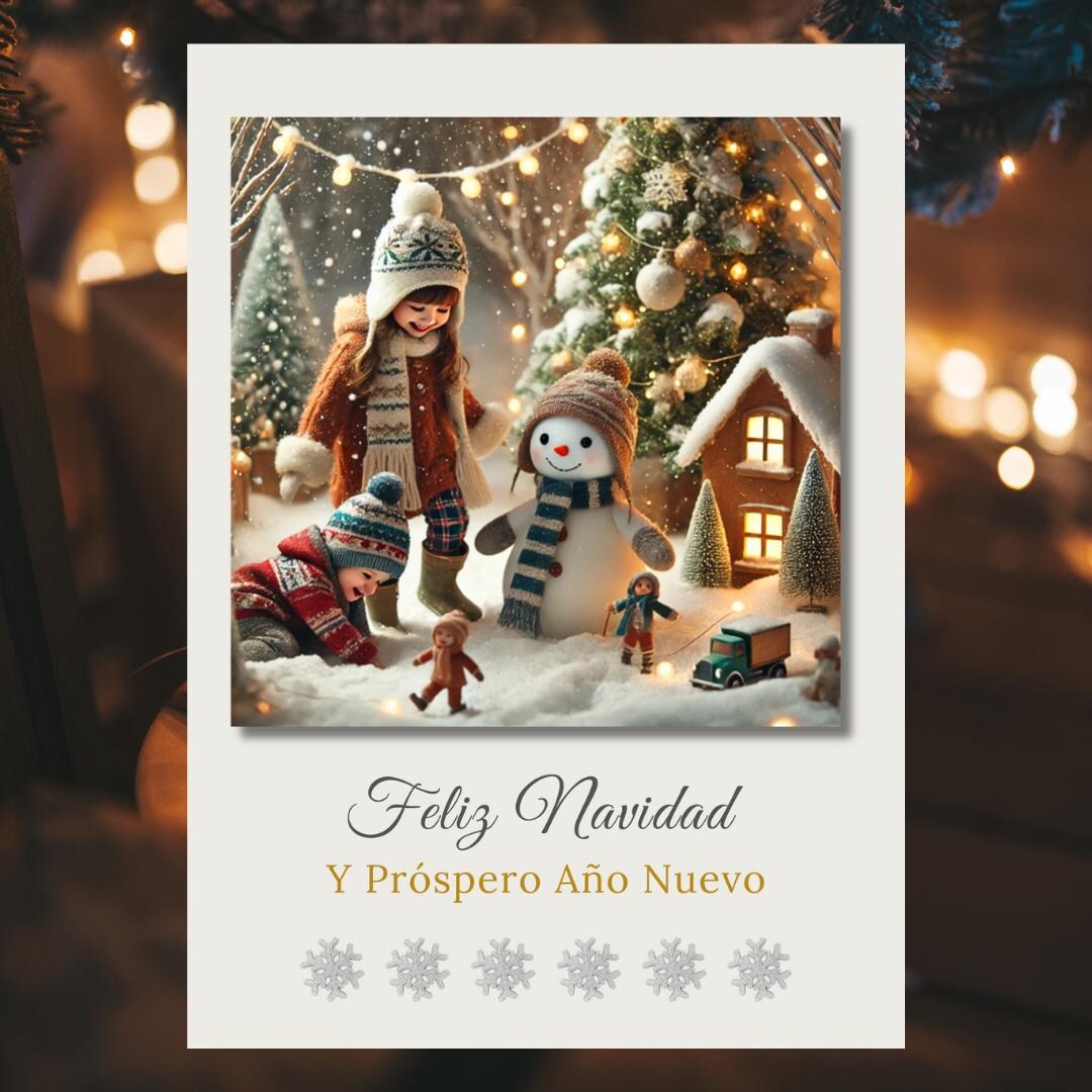 Tarjetas Navideñas, Digitales, Set De 4 Diseños, Niños, Muñecos De ...