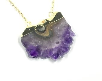 Amethyst Slice Necklace