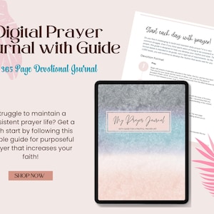 Digital Prayer Journal | Prayer Guide | 2025 Prayer Journal | Undated | Digital Faith Prayer Journal | Christian | Bible Study | Printable