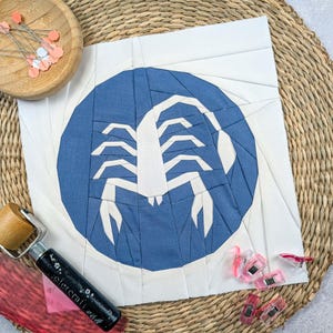 FPP Block Skorpion Scorpio Sternzeichen | Zodiac | Foundation Paper Piecing