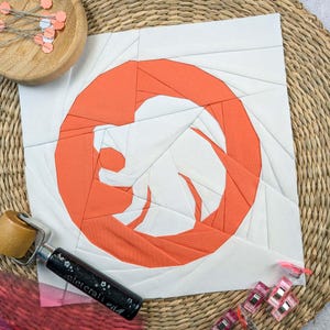 FPP Block Leo Zodiac | Foundation Paper Piecing